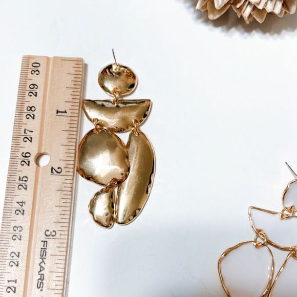 Geo dangle drop earrings M51 - Picture 5 of 6